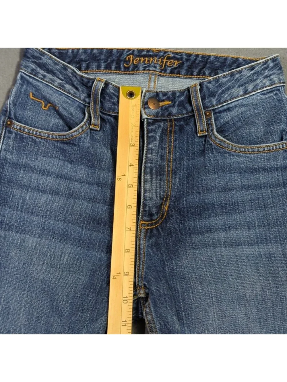 Kimes Ranch Jeans Women's 0x36 Blue Jennifer High Rise Wide Flare Leg Western - Picture 9 of 14
